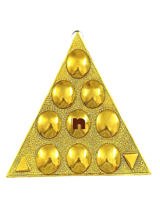 numeroastro نوميروسترو فاستو يانترام | Vastu Maha Yantra مع Sampoorna Navgraha Yantra لتعليق جدار Vastu Dosh Nivaran من المعدن (ذهبي) (8.5 بوصة) (قطعة واحدة) - Image 1
